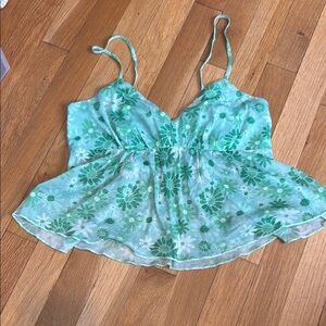 RSQ Green Bustier Peplum Camisole Tank Top